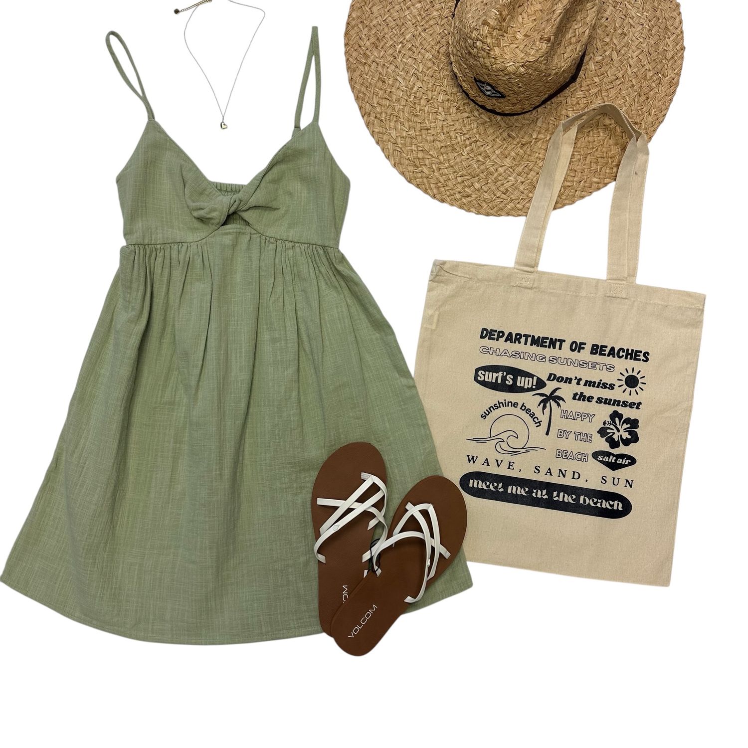 Billabong in a twist Pistachio Dress