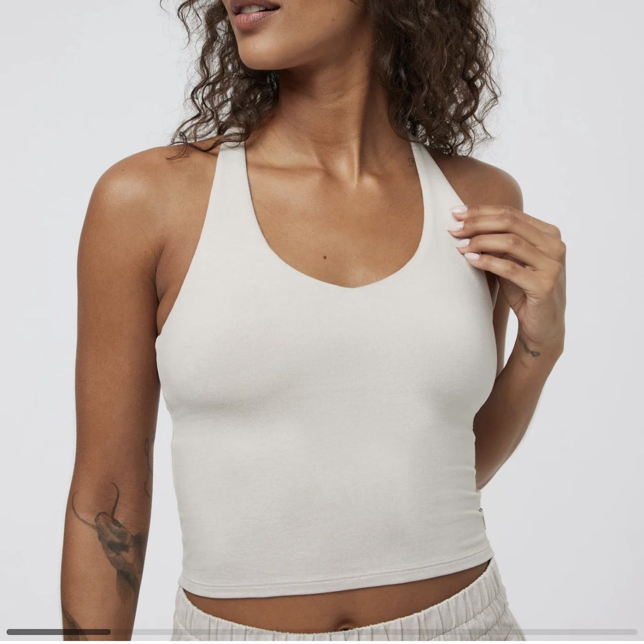 Vuori Halo Performance Tank Ecru Heather
