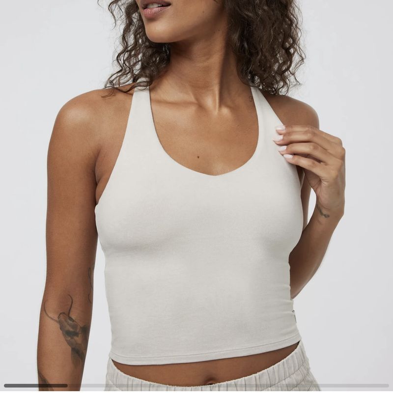 Vuori Halo Performance Tank Ecru Heather