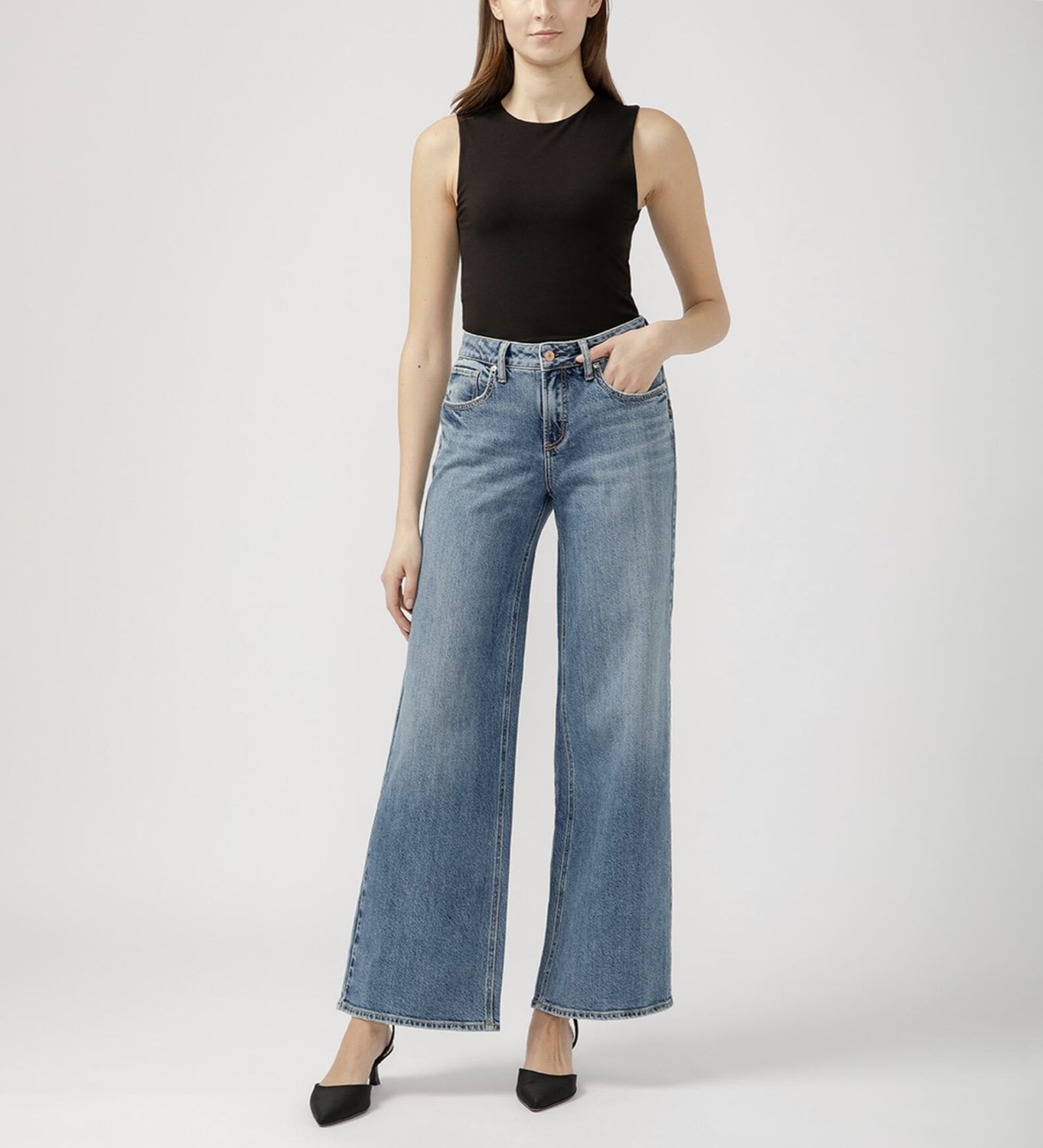 Silver Jeans Suki Mid Rise Wide Leg 376