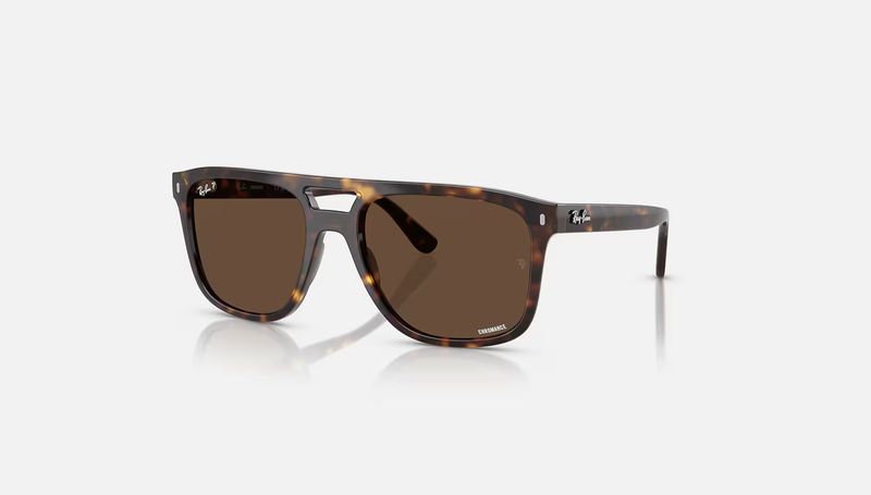 Rayban 2213 55 Polished Brown Havana Polarized Chromance
