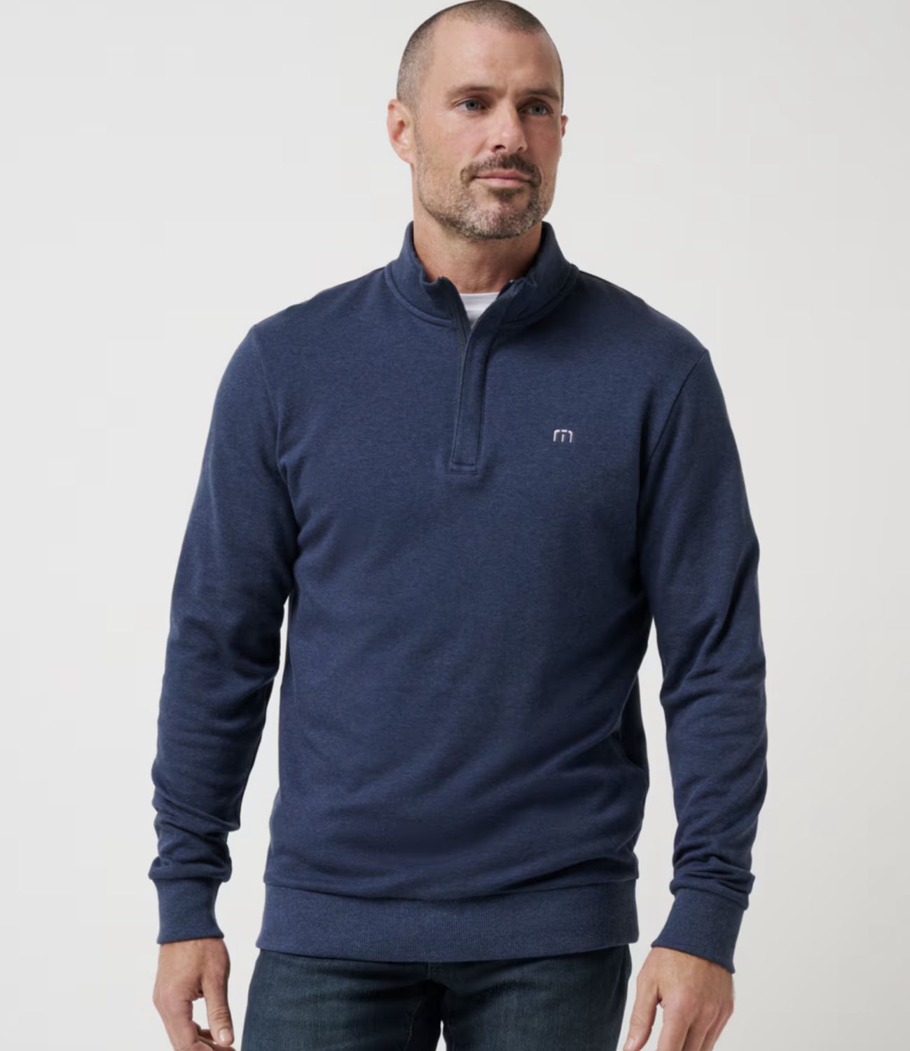 Travis Mathew Cloud Quarter Heather Blue