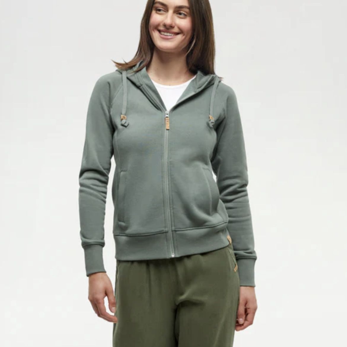 TenTree Elm Zip Hoodie Agave Green