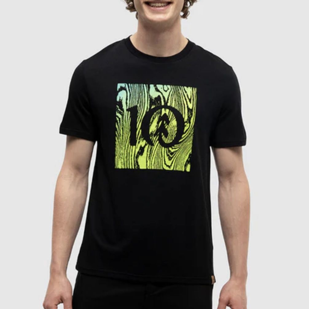 TenTree Restoration Woodblock Tee Black/Lime