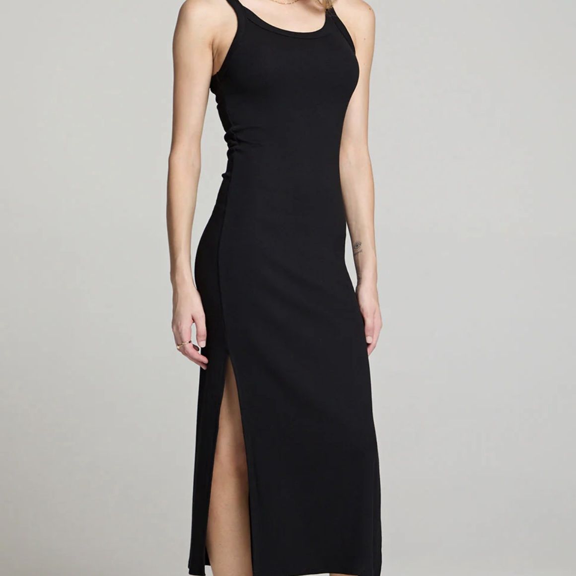 Saltwater Luxe Slim Tank Midi Dress Black