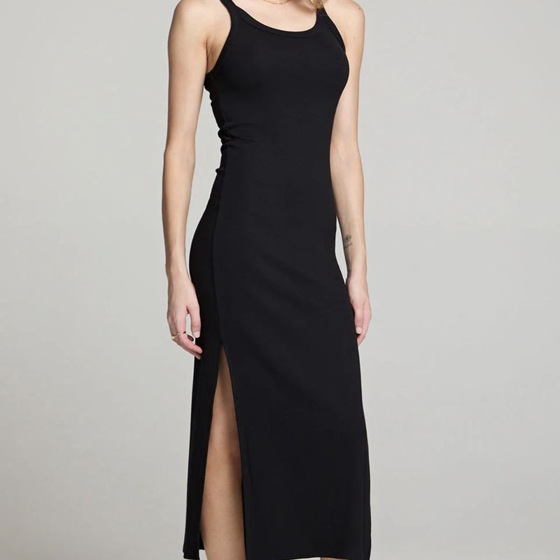 Saltwater Luxe Slim Tank Midi Dress Black