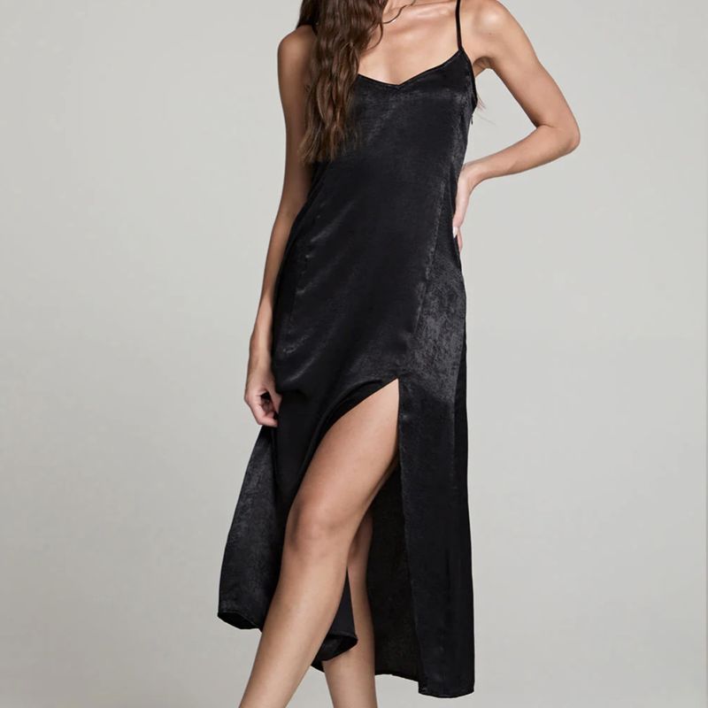 Saltwater Luxe Tank Midi Dress Black