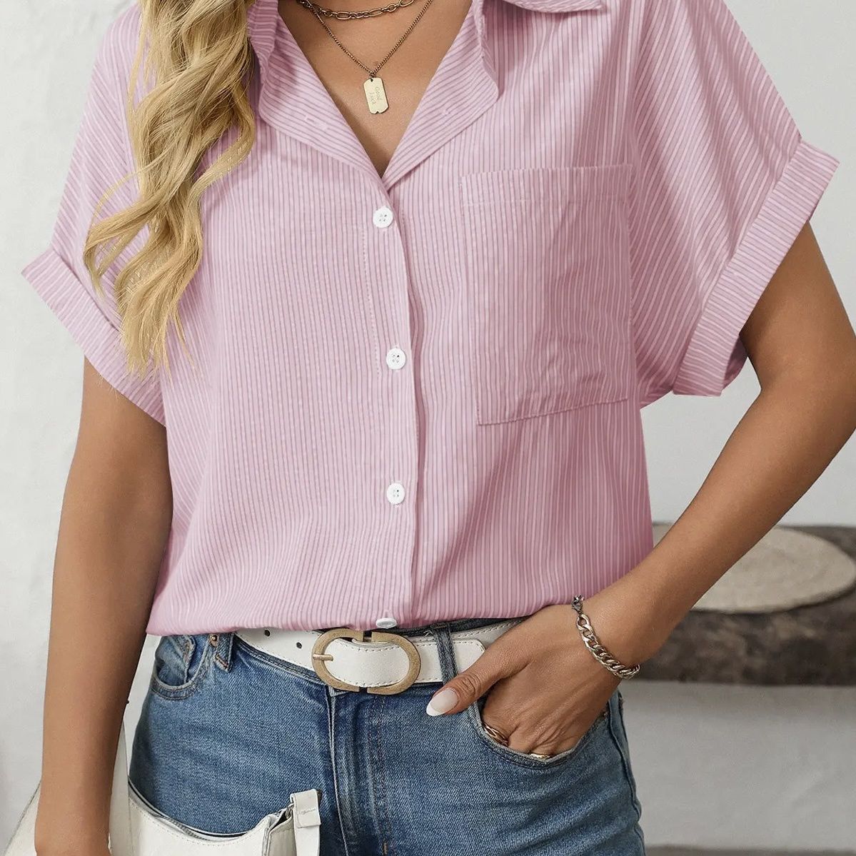 Lovesoft Striped Shirt Pink