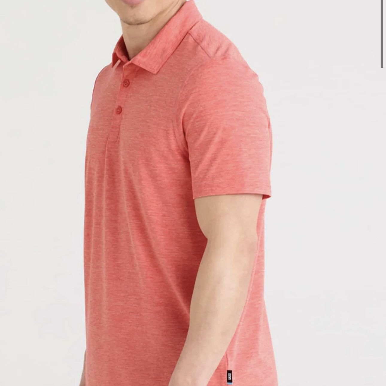 Saxx Droptemp All Day Cooling Polo Coral Red Heather