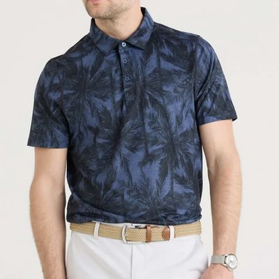 Saxx Droptemp All Day Cooling Polo Vacation Vibes Dark Denim