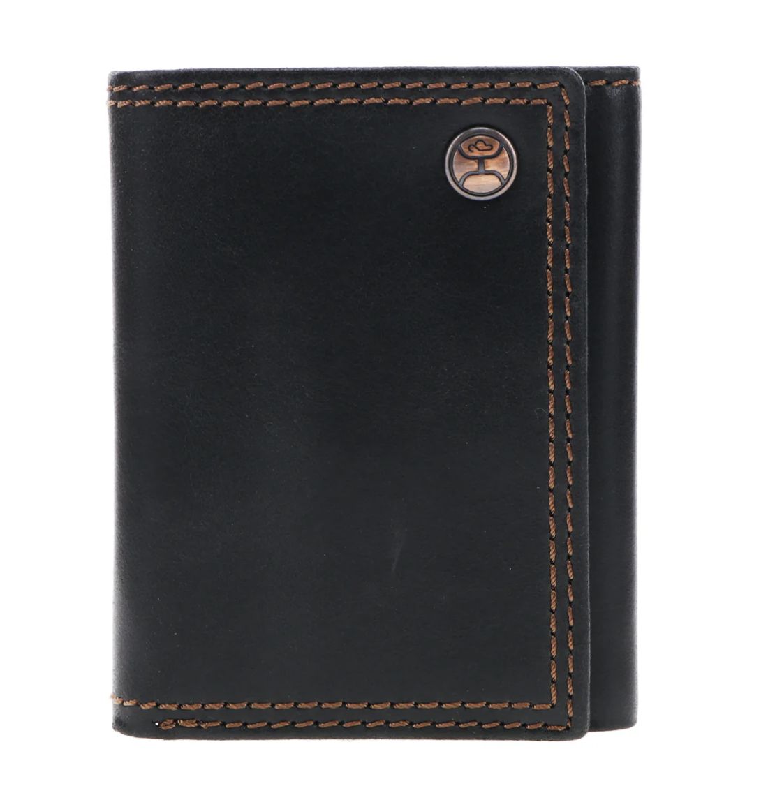 HOOEY CLASSIC SMOOTH BLACK TRIFOLD WALLET
