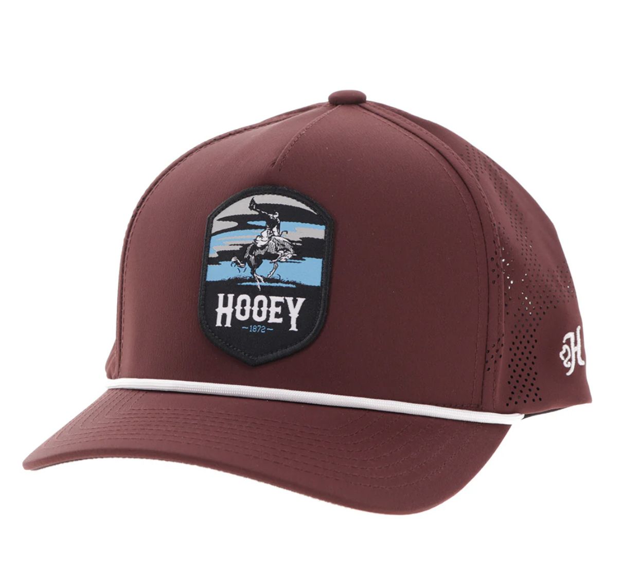 Hooey&quot;CHEYENNE&quot; HOOEY HAT MAROON W/BLUE/GREY/BLACK PATCH