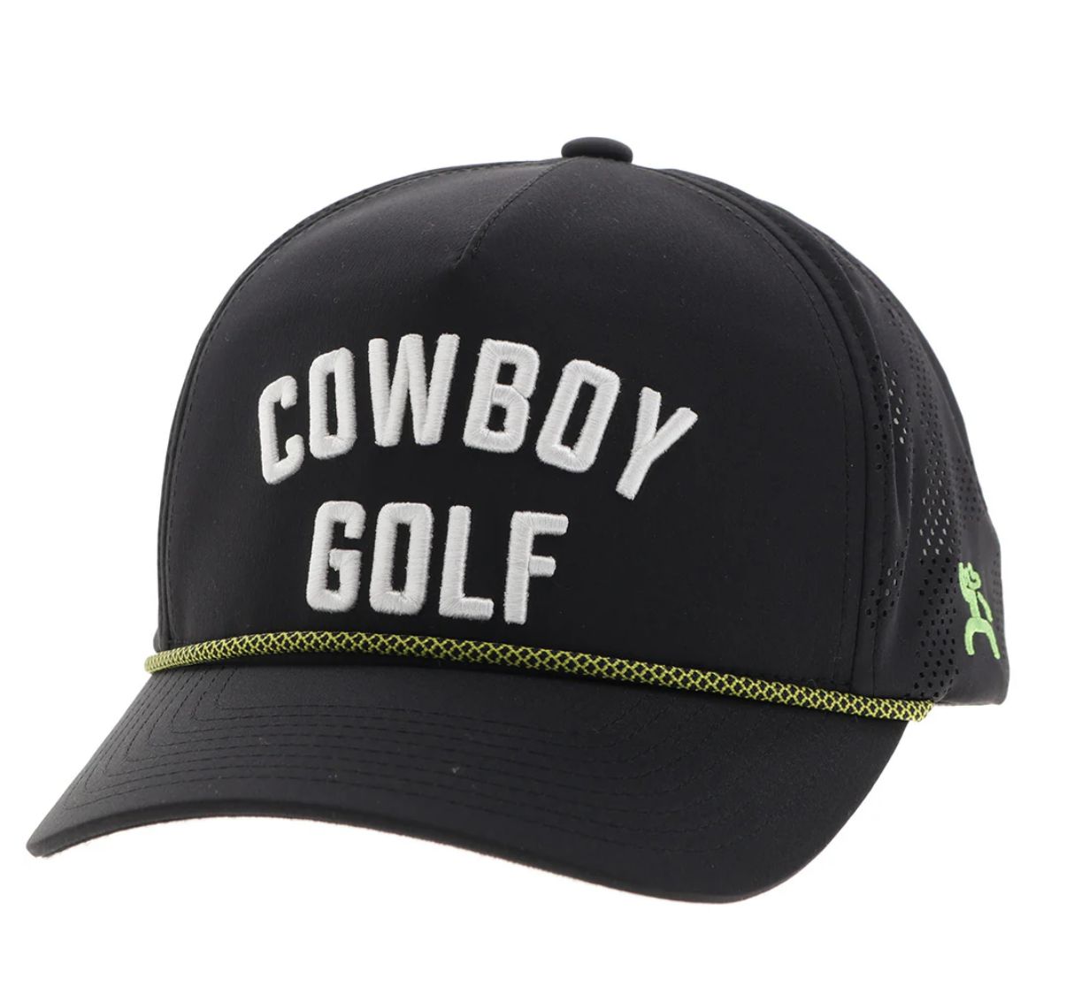 Hooey&quot;COWBOY GOLF&quot; HAT BLACK W/WHITE STITCHING