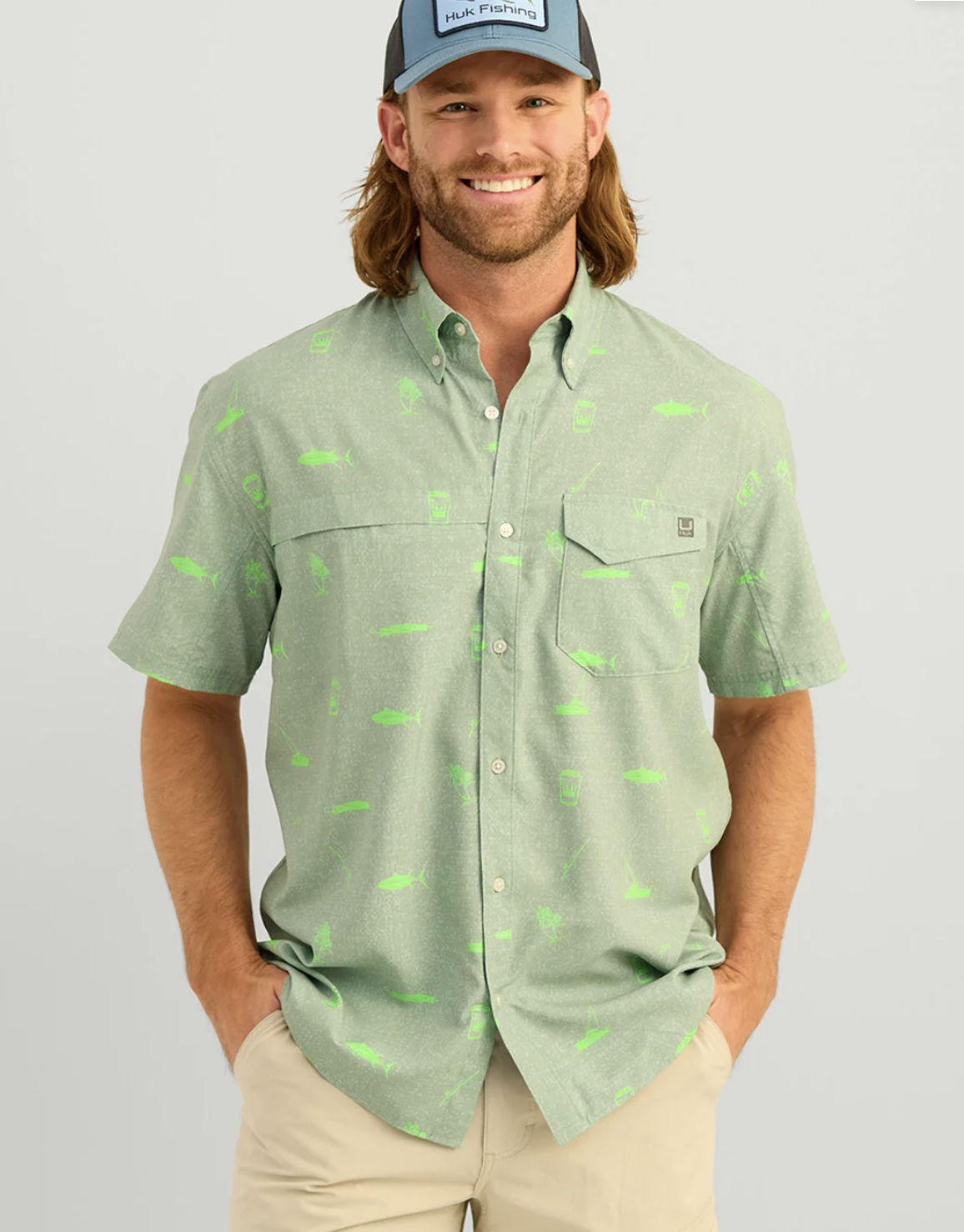 HUK KC TIDE POINT SHORT SLEEVE BUTTON-DOWN315
