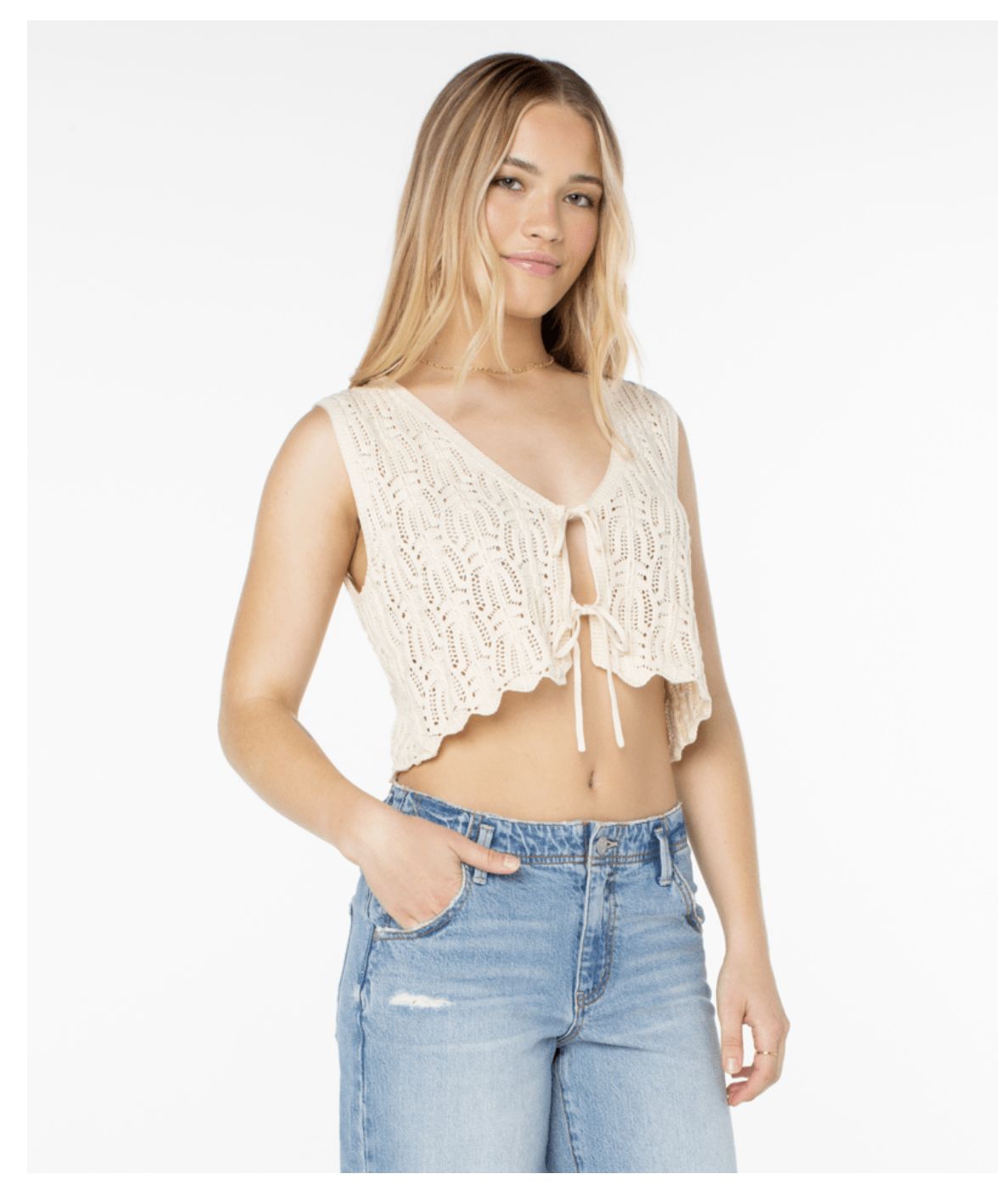 Roxy Beach Bound Crochet Vest
