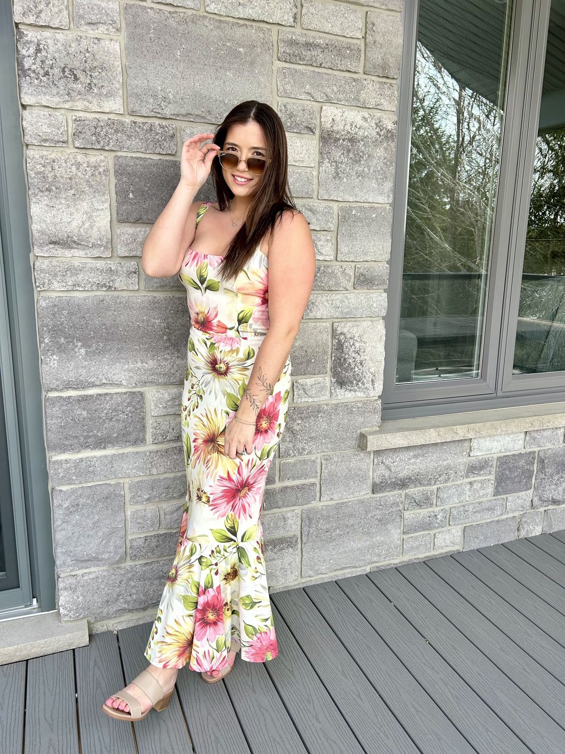 Guess Fleur Straps Midi Dress