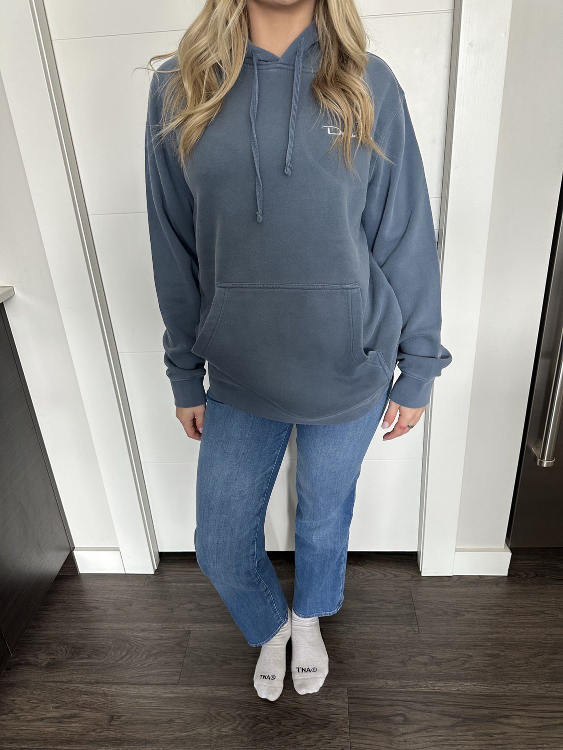 denimbar Hoodie Pigment dyed Slate Blue