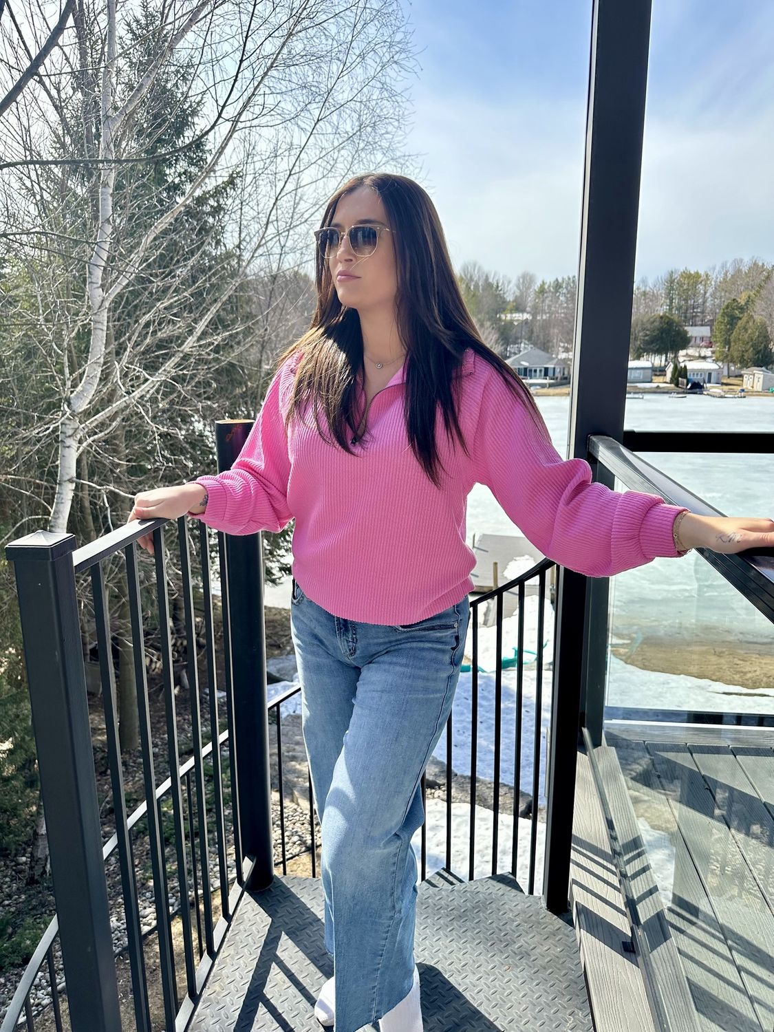 Saltwater Luxe 1/2 Zip Raglan Pullover Punch