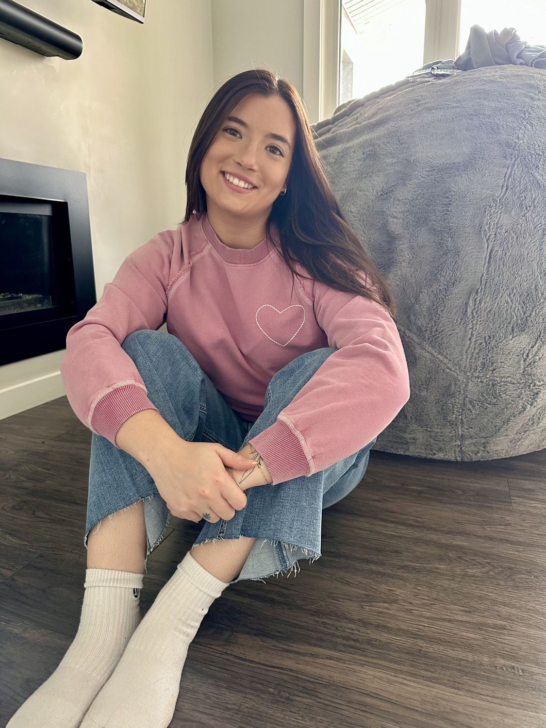 Saltwater Luxe Rosebud Heart Sweatshirt