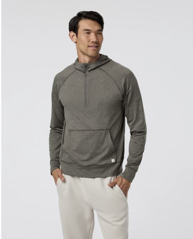 Vuori Ponto Performance 1/2 Zip Hoodie Warm Grey Heather