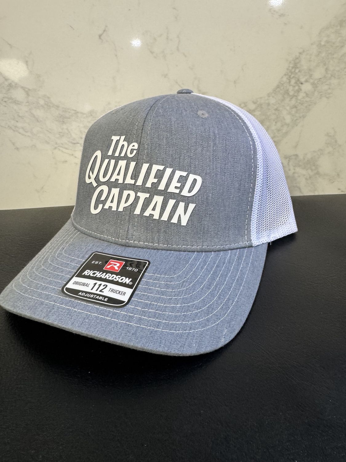 The Qualified Captain Script Snap Heather Grey White