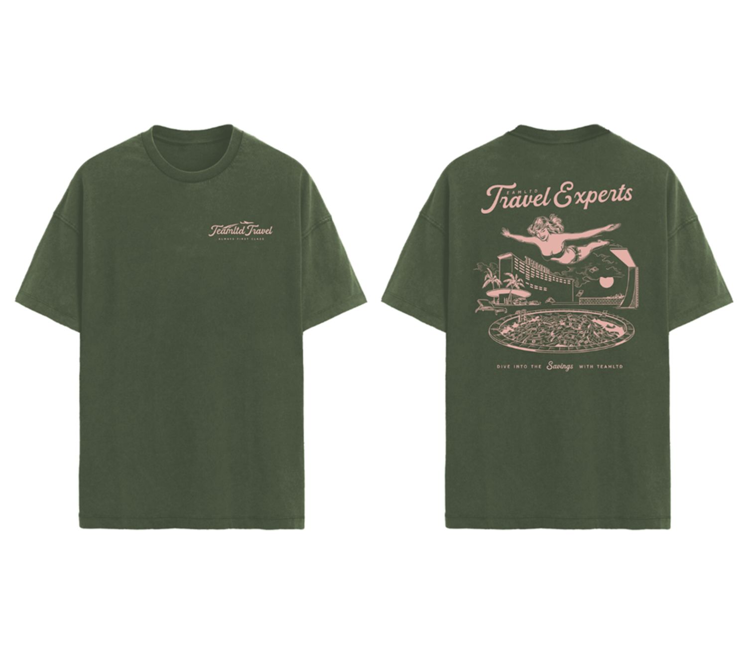 TEAMLTD Travel Experts Tee Olive
