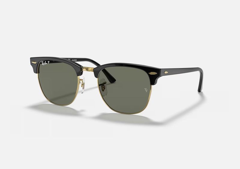 Rayban Clubmaster Black Gold Polarized 51
