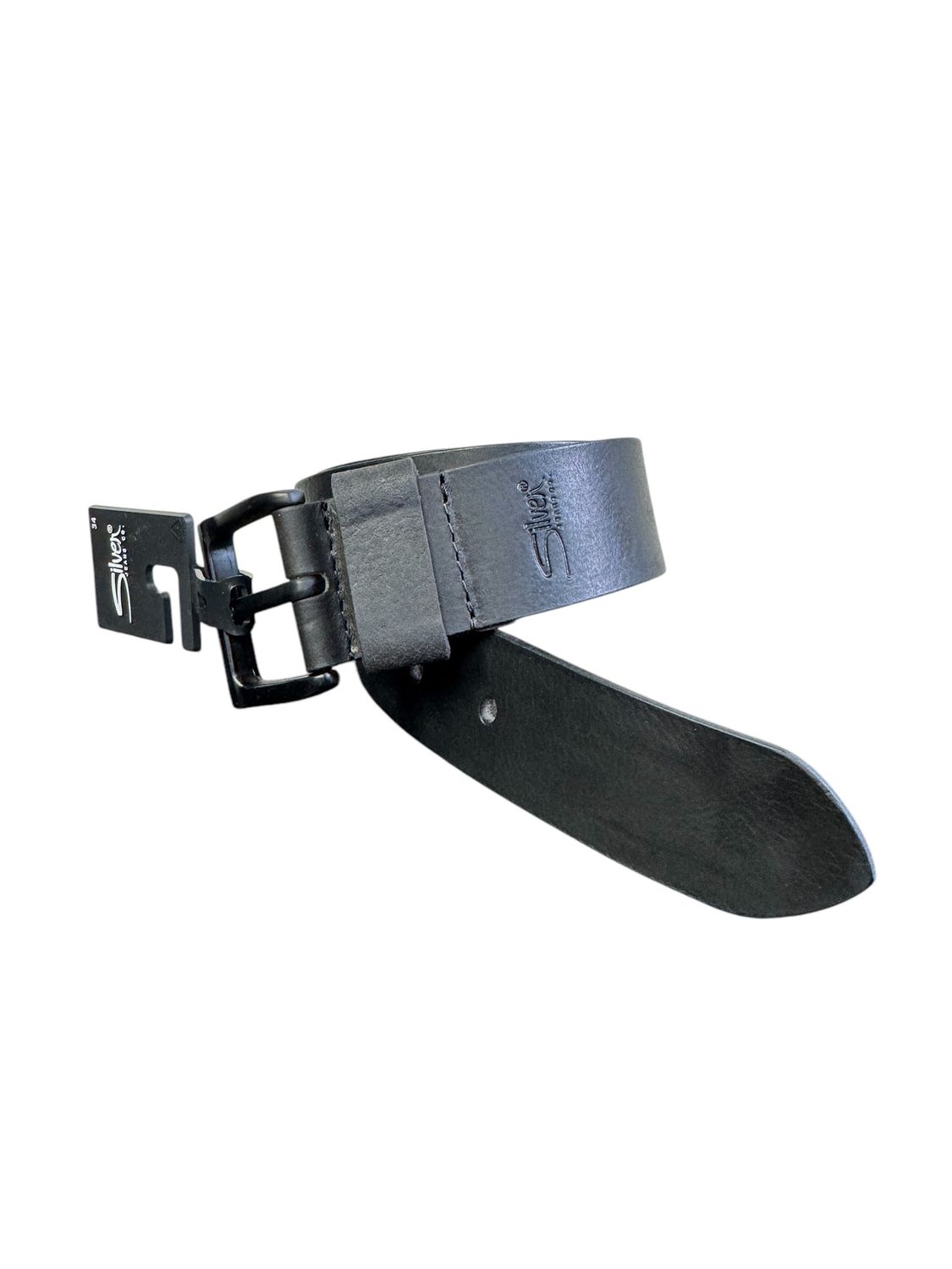 Silver Jeans Belts 100% Leather Black Pebble