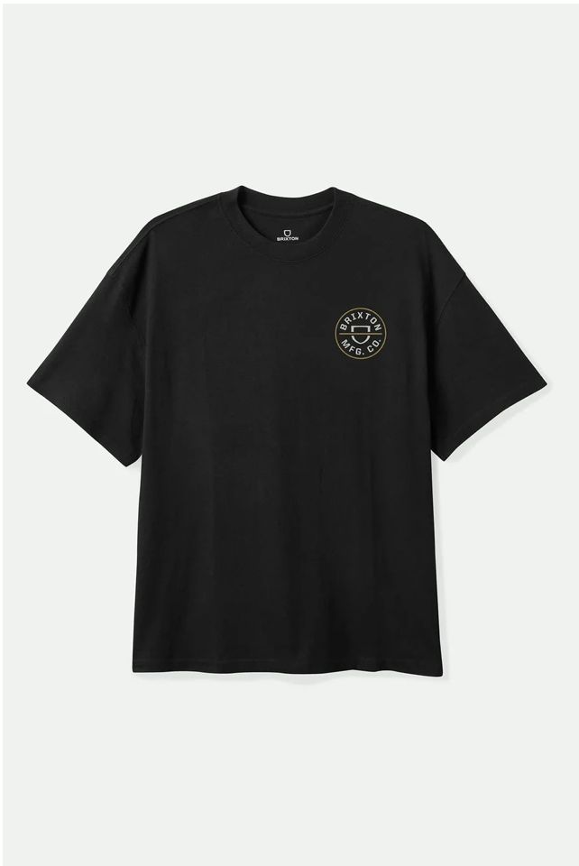 Brixton Crest Black off white copper