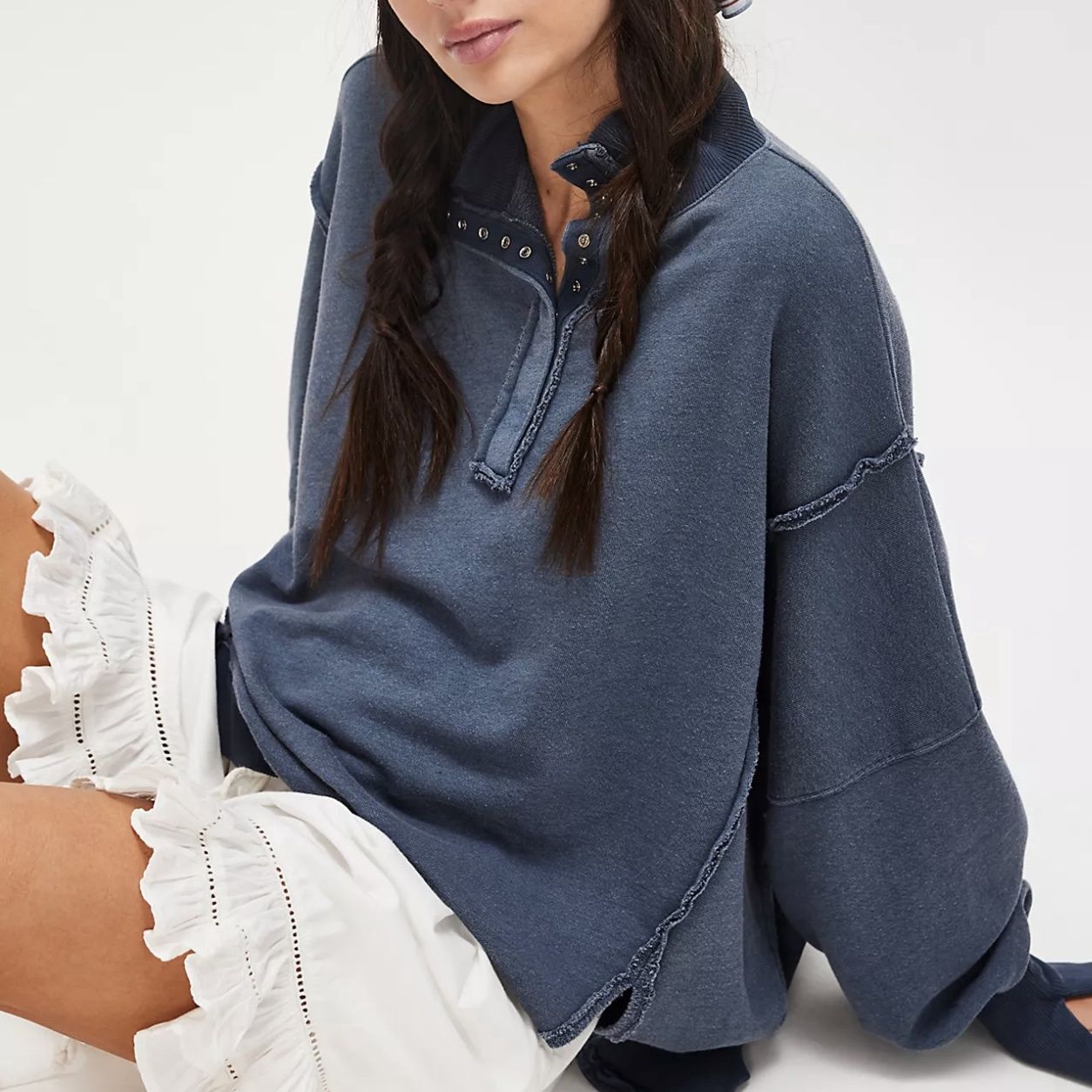 Free People Camden Henley Navy