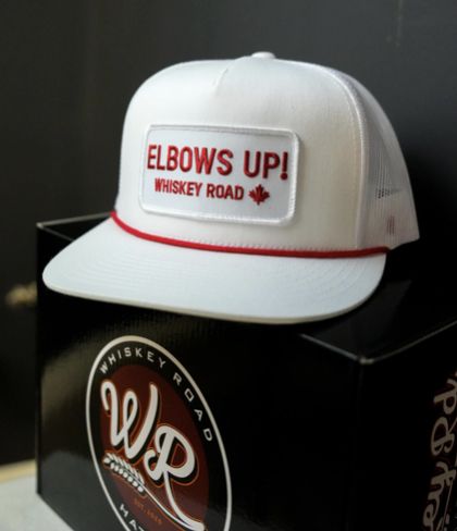 Whiskey Rd Elbows up White Flat Snap