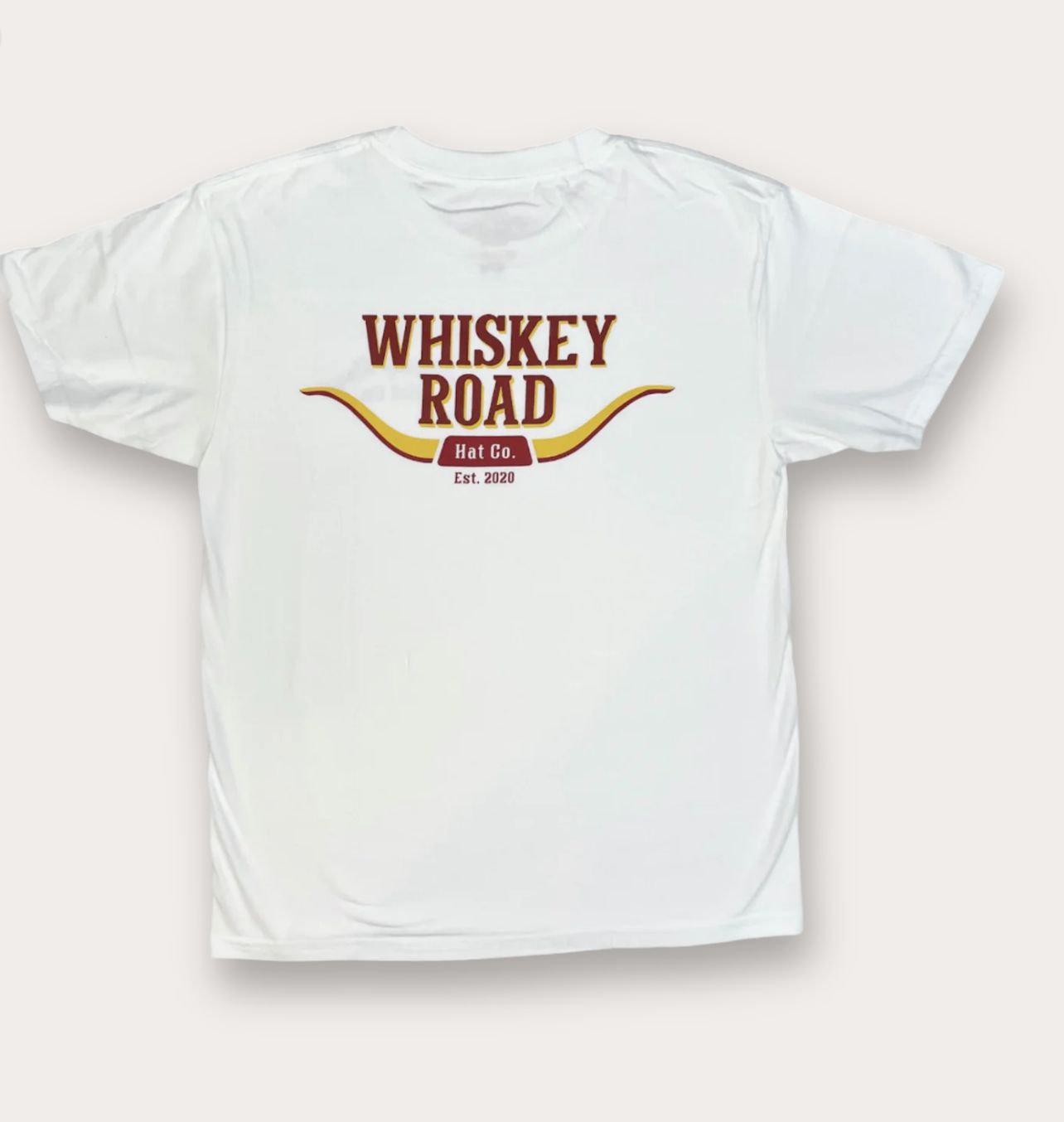 Whiskey Rd Longhorn Tee White