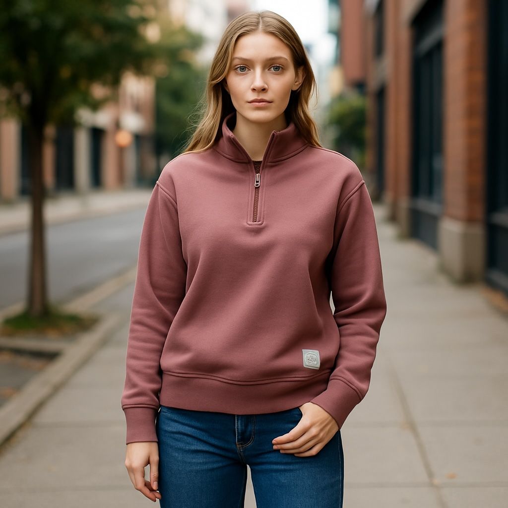 HerschelClassic Quarter Zip Ash Rose