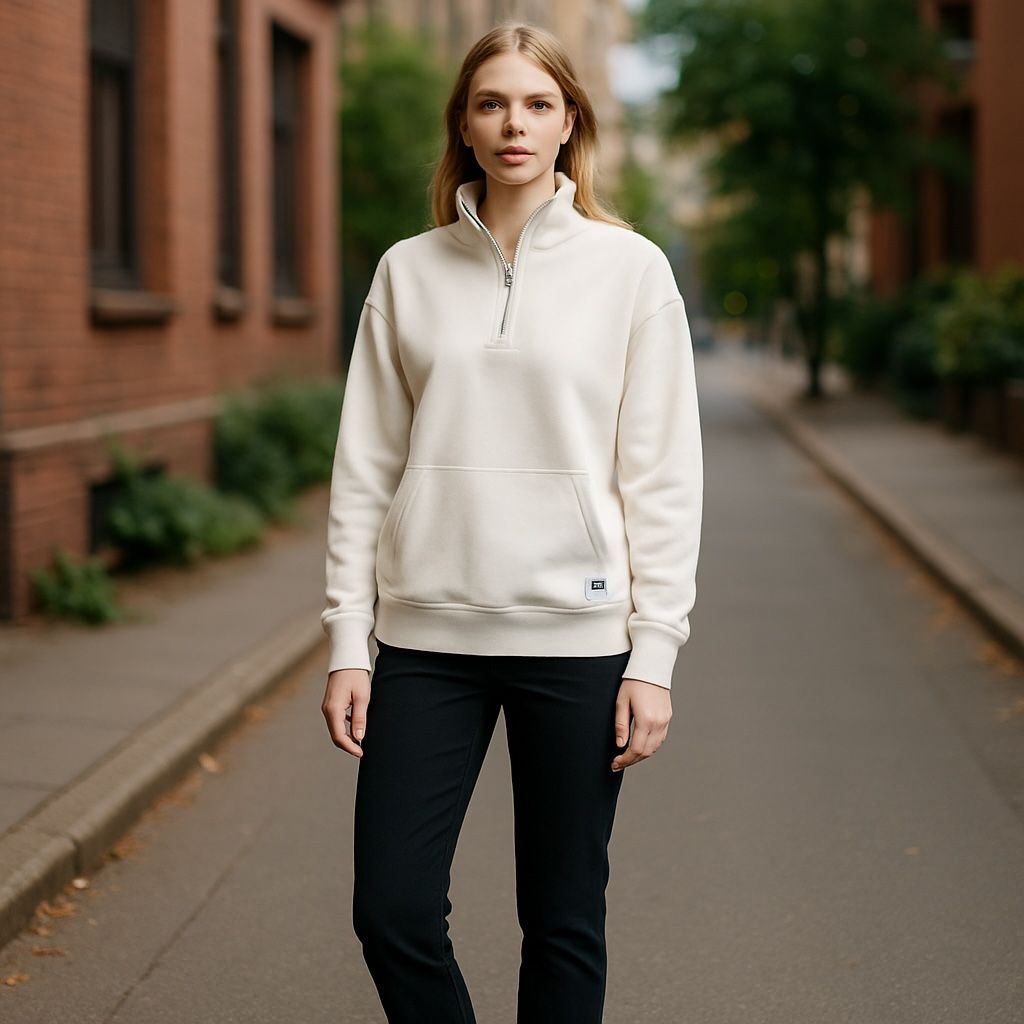 Herschel Classic Quarter Zip Blanc de Blanc