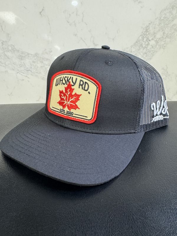 Whiskey Rd. 6panel Curved Snapback Canada Black
