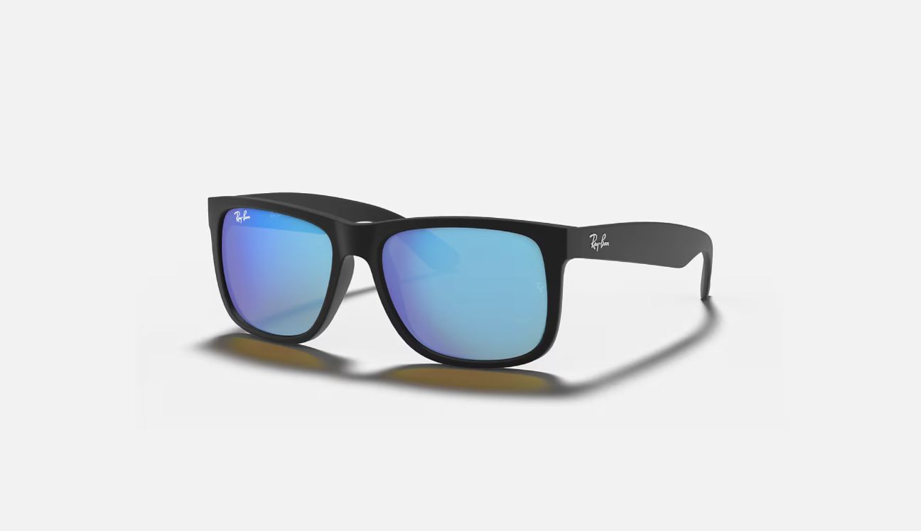 Rayban Justin Rubber Black Blue Flash