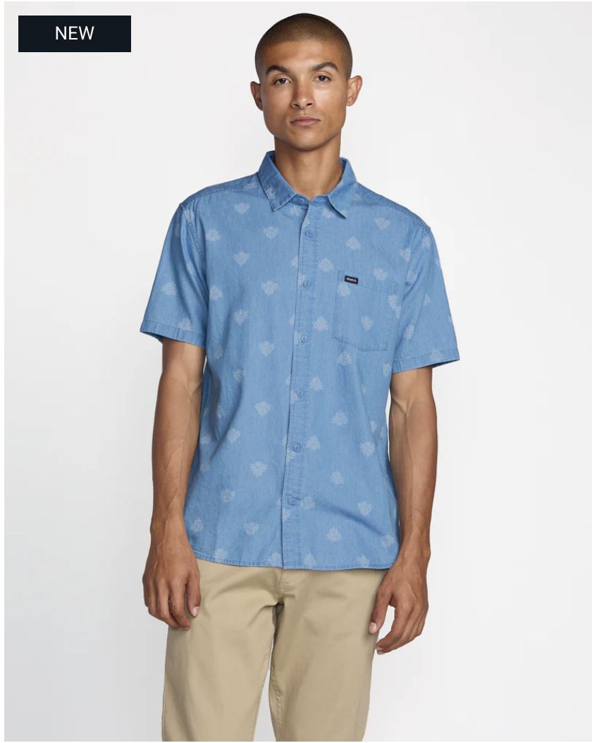 RVCA Frame SS Washed Chambray