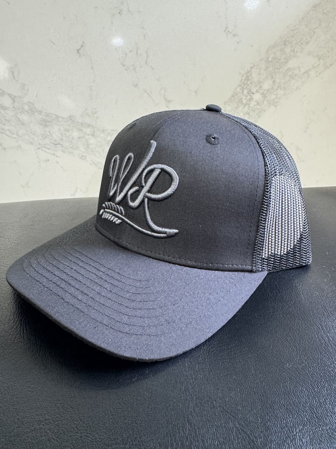 Whiskey Rd Black Charcoal Curved Snapbak