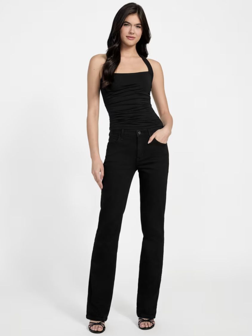 Guess Logo Halter Shirred Nora Black