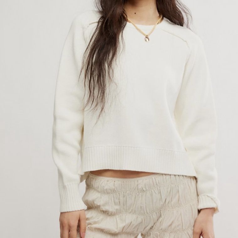 Free People Spring Street Pullover White