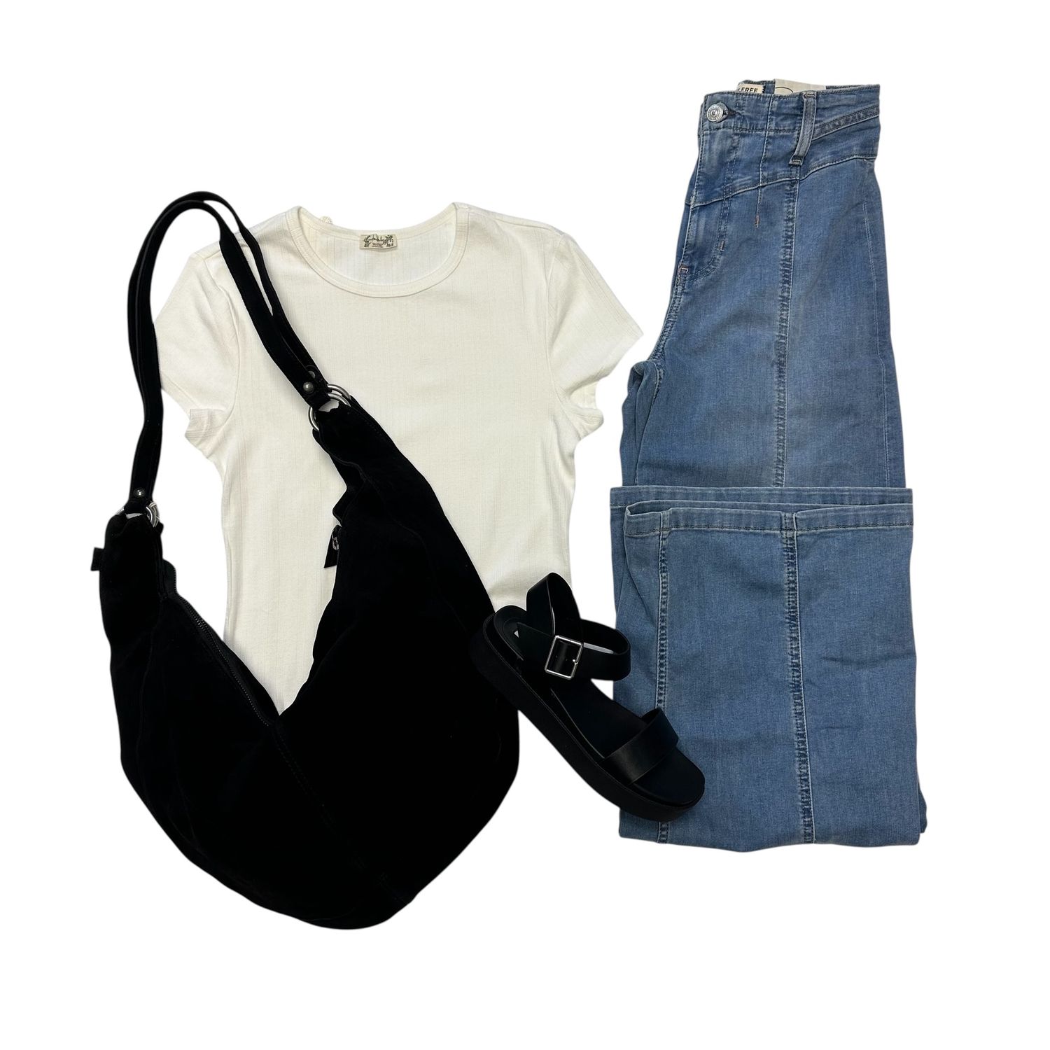 Free People Wait A Minute Baby Tee Oatmeal