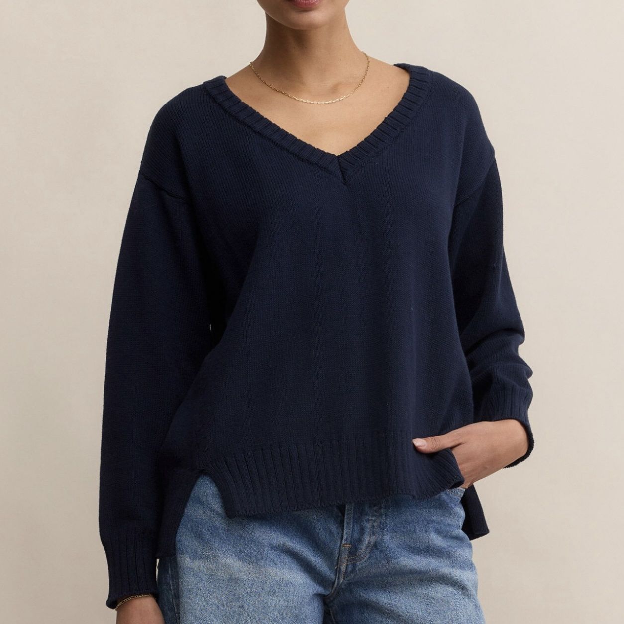 Z Supply All Around V-Neck Sweater Eclipse