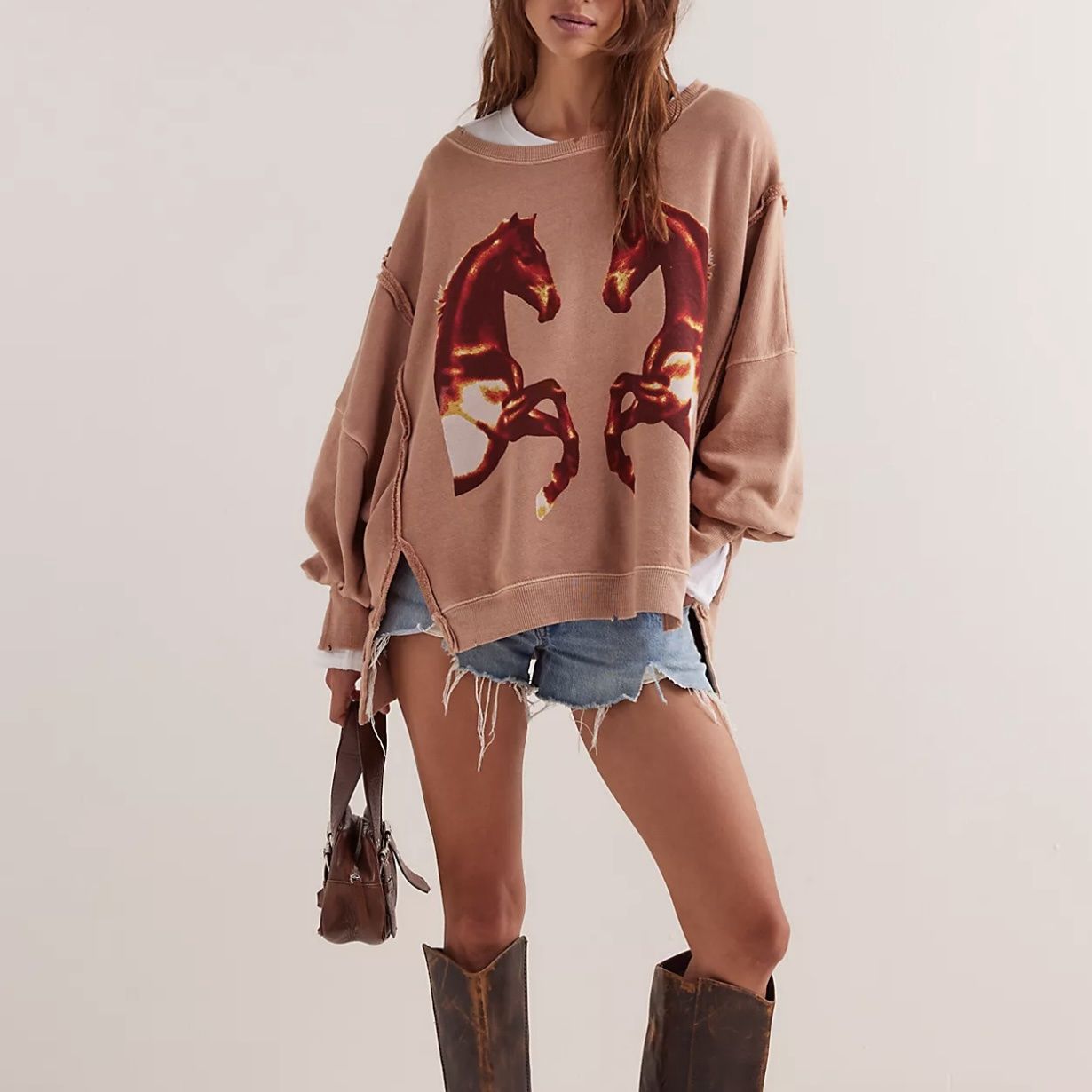 Free People Graphic Camden Mirrored Horses