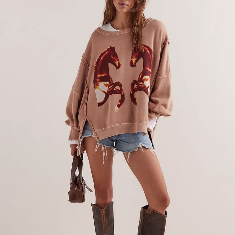 Free People Graphic Camden Mirrored Horses