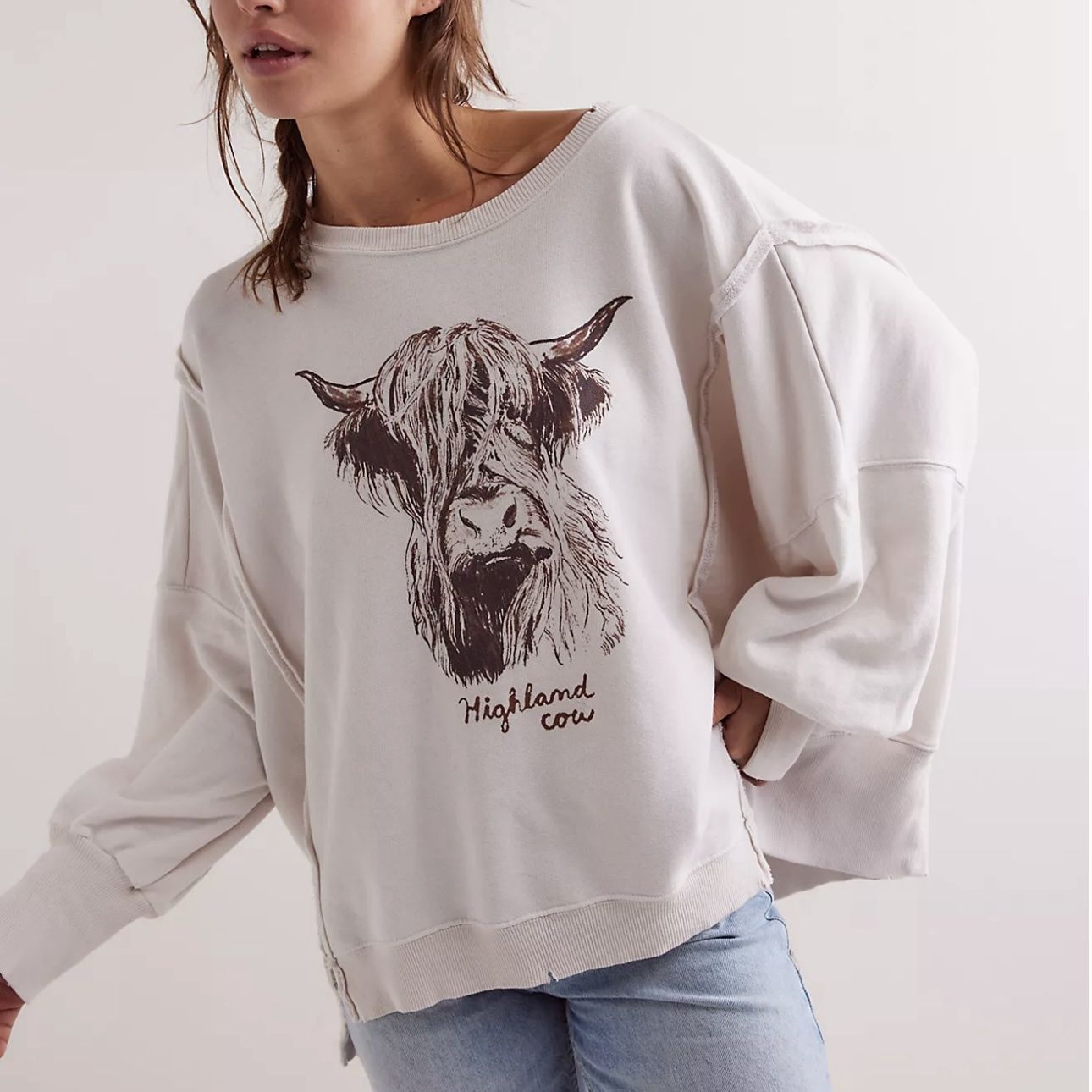 Free People Graphic Camden Highland Cow