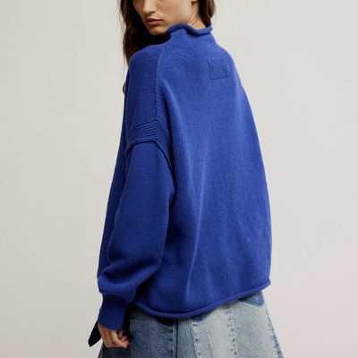 Free People WTF Torres Rollneck Skipper Blue