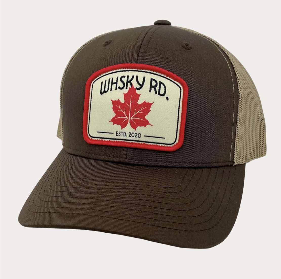 Whiskey Rd The Canuck Brown Khaki Curved Snapback