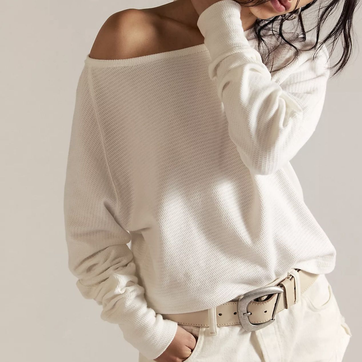 Free People Jess Longsleeve Ivory