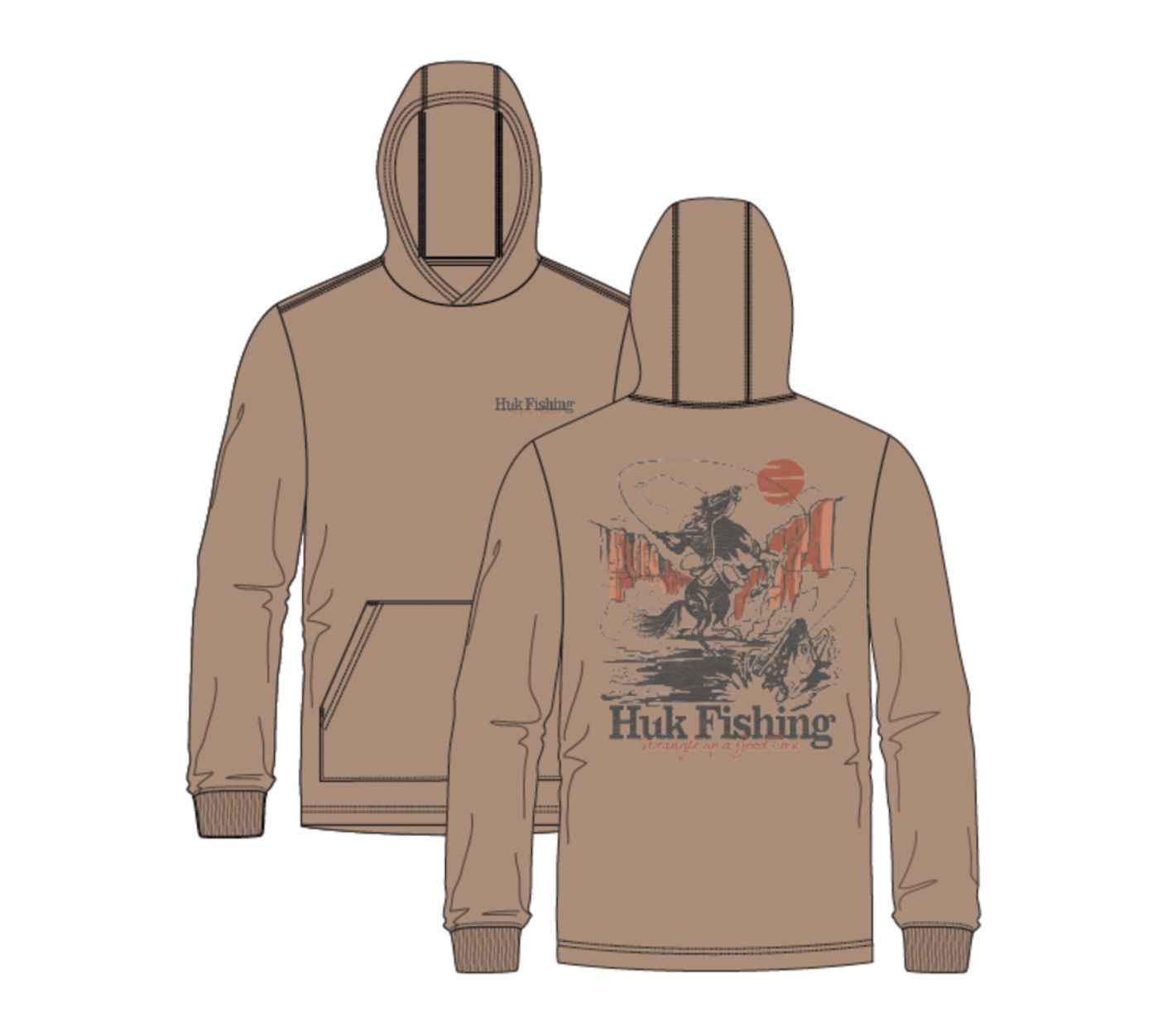 HUK Trout Wrangle Hoodie Marl