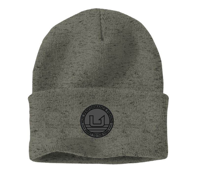 HUK Embossed Beanie Heather Moss
